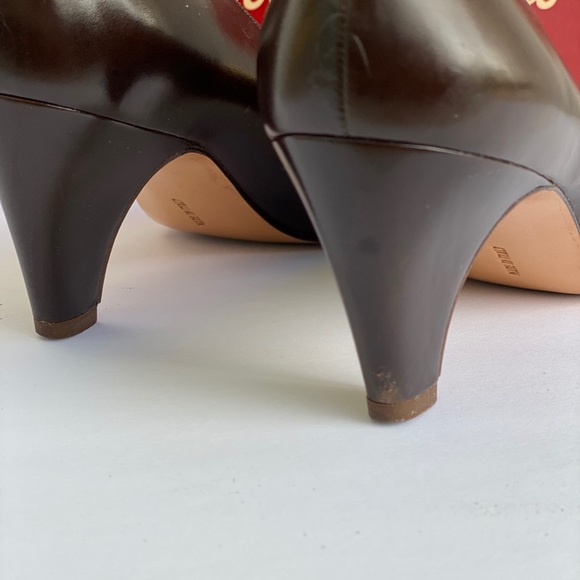 Salvatore Ferragamo Brown Leather Gold Pumps - Picture 8 of 8